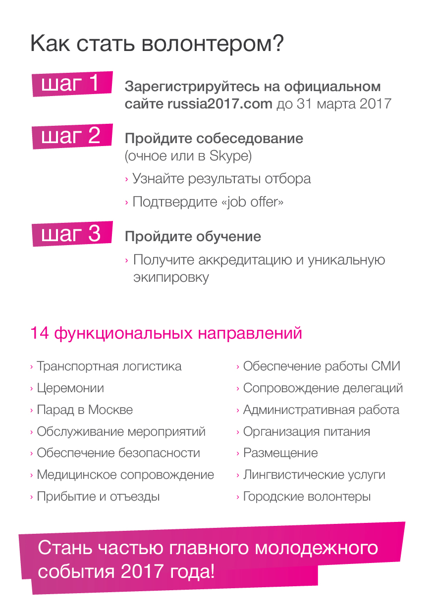 Стань волонтером самого грандиозного молодежного события 2017 года!